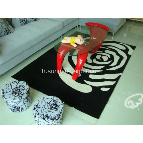 Tapis touffeté à la main avec un design sculpté